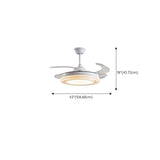 Round Crystal Clear Blades Ceiling Fan with LED Light Image - 17