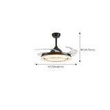 Round Crystal Clear Blades Ceiling Fan with LED Light Image - 18