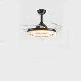 Round Crystal Clear Blades Ceiling Fan with LED Light Image - 2