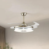 Round Crystal Clear Blades Ceiling Fan with LED Light Image - 8