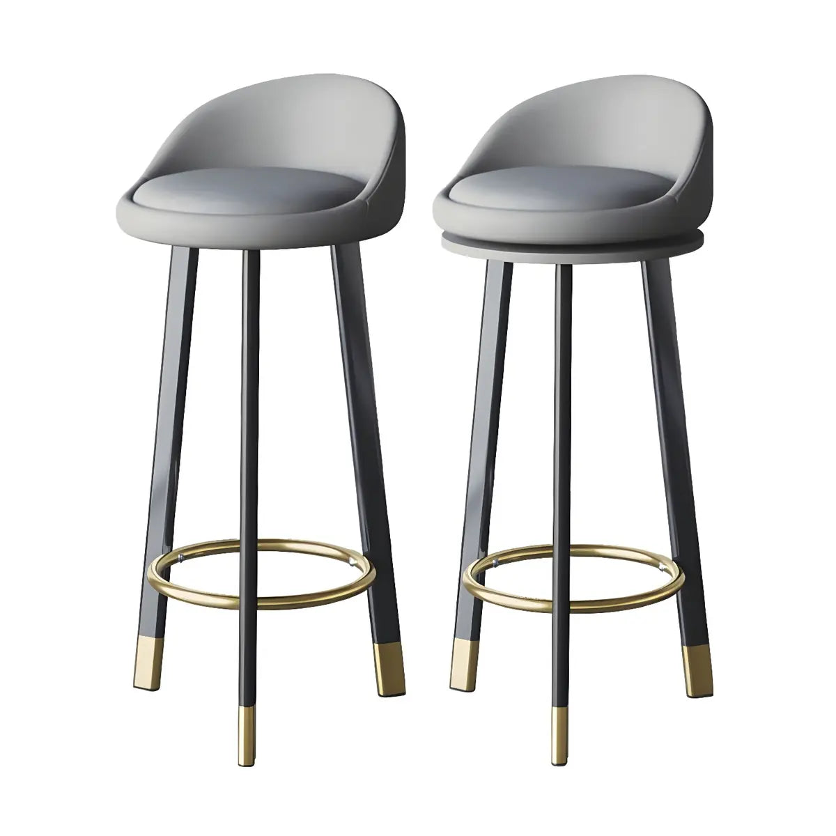 Round Fabric Upholstered Metal Tripod Armless Bar Stool Image - 10