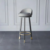 Round Fabric Upholstered Metal Tripod Armless Bar Stool Image - 11