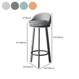 Round Fabric Upholstered Metal Tripod Armless Bar Stool Image - 15