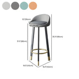 Round Fabric Upholstered Metal Tripod Armless Bar Stool Image - 18