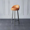 Round Fabric Upholstered Metal Tripod Armless Bar Stool Image - 5