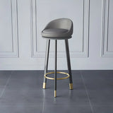 Round Fabric Upholstered Metal Tripod Armless Bar Stool Image - 9