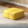 Round Faux Leather Footrest Sponge Small Cushion Ottoman Image - 16