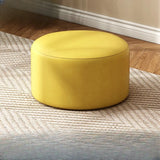 Round Faux Leather Footrest Sponge Small Cushion Ottoman Image - 20