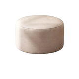 Round Faux Leather Footrest Sponge Small Cushion Ottoman Image - 6