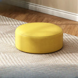 Round Faux Leather Footrest Sponge Small Cushion Ottoman Image - 28