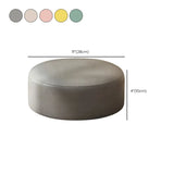 Round Faux Leather Footrest Sponge Small Cushion Ottoman Image - 30