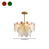 Round Glass Shell Tiered Red Dining Room Chandelier #size