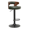 Round Leather Seat Adjustable Pedestal Swivel Bar Stool Image - 10