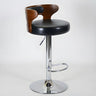 Round Leather Seat Adjustable Pedestal Swivel Bar Stool Image - 22