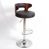 Round Leather Seat Adjustable Pedestal Swivel Bar Stool Image - 31