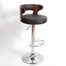 Round Leather Seat Adjustable Pedestal Swivel Bar Stool Image - 31