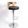 Round Leather Seat Adjustable Pedestal Swivel Bar Stool Image - 34