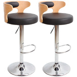 Round Leather Seat Adjustable Pedestal Swivel Bar Stool Image - 35