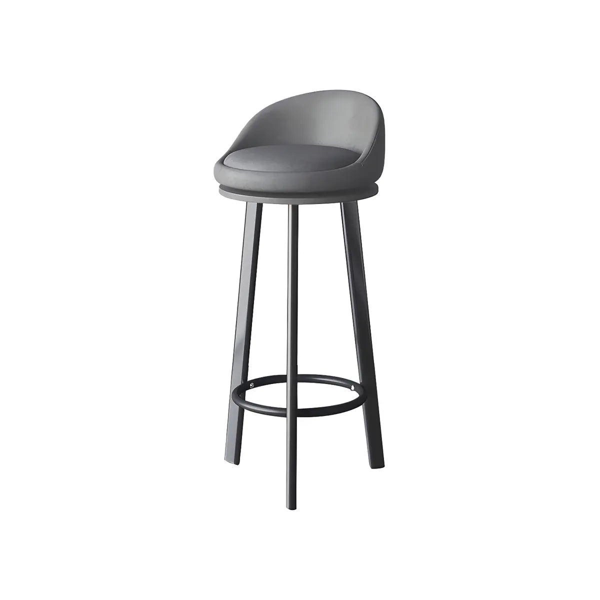 Round Leather Seat Tripod Steel 29 Inch Bar Stools Image - 10