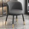 Round Leather Sloped Arm Dining Chair Orange-Brown Image - 13