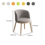 Round Leather Sloped Arm Dining Chair Orange-Brown Image - 48