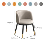 Round Leather Sloped Arm Dining Chair Orange-Brown Image - 50