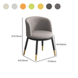 Round Leather Sloped Arm Dining Chair Orange-Brown Image - 51