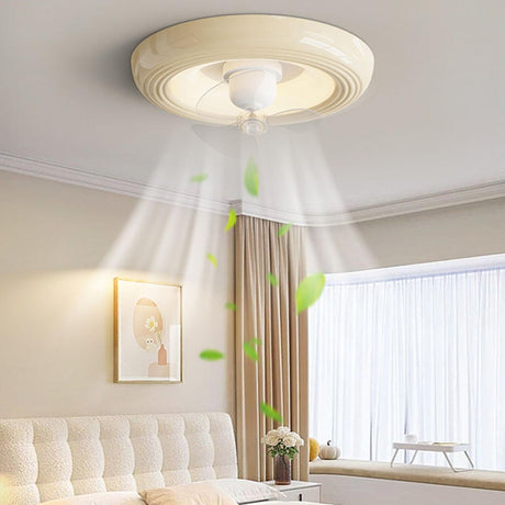 Round Living Room Stepless Dimming Ceiling Fan Light Image - 1