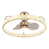 Round Luxury Gold Crystal LED Ceiling Fan with Light Image - 5