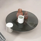 Round Marble Glass Scratch Resistant Coffee Table Image - 10