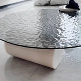 Round Marble Glass Scratch Resistant Coffee Table Image - 8