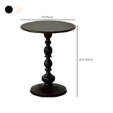 Round Metal Black Chairside Table with Pedestal Base #size