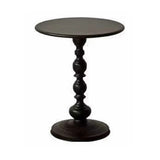 Round Metal Black Chairside Table with Pedestal Base Image - 7