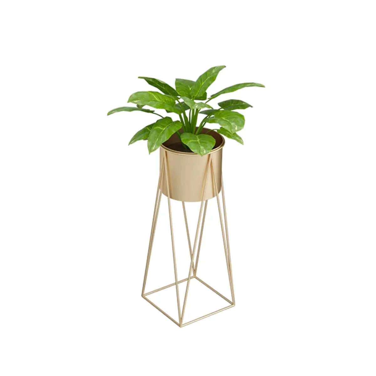 Round Metal Geometric Frame Nesting Pot Plant Stand Image - 10