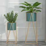 Round Metal Geometric Frame Nesting Pot Plant Stand Image - 18