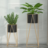 Round Metal Geometric Frame Nesting Pot Plant Stand Image - 19