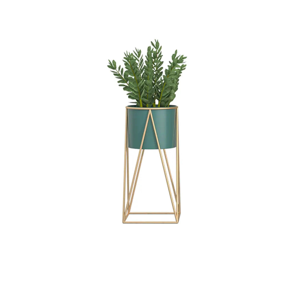 Round Metal Geometric Frame Nesting Pot Plant Stand Image - 2