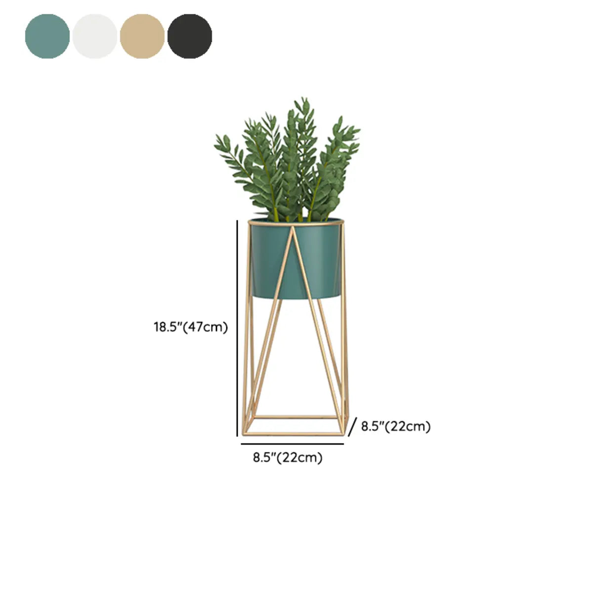 Round Metal Geometric Frame Nesting Pot Plant Stand 