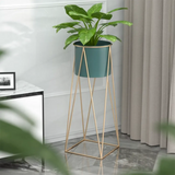 Round Metal Geometric Frame Nesting Pot Plant Stand Image - 3