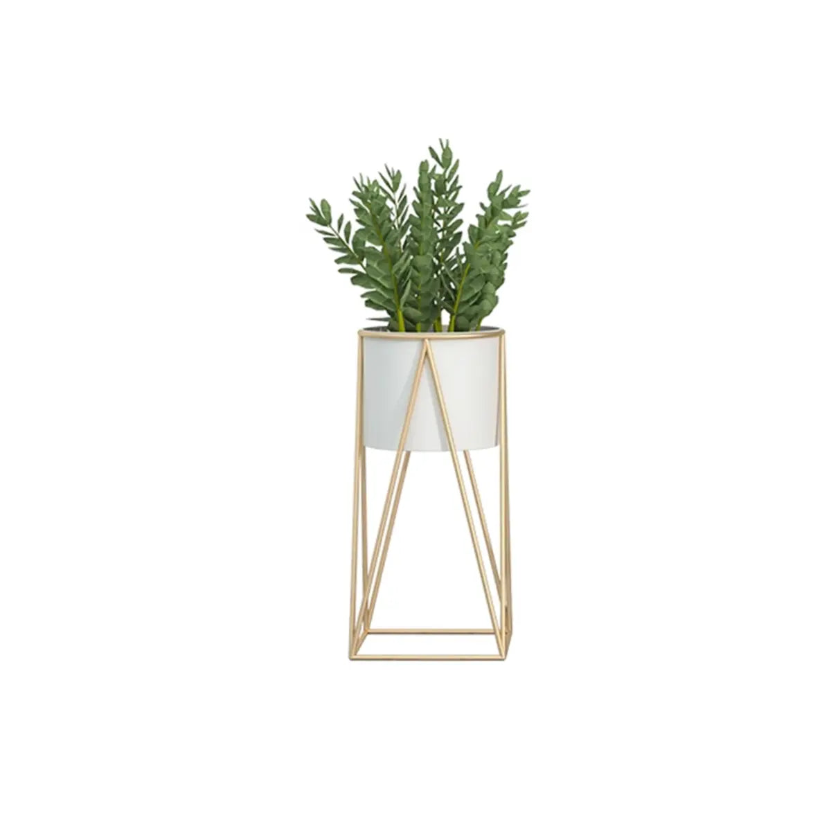 Round Metal Geometric Frame Nesting Pot Plant Stand Image - 5