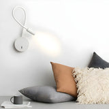 Round Metal Hardwired White Reading Warm Wall Light Image - 1