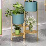 Round Metal Holder Indoor 6-Tier Pot Plant Stand Blue Image - 10