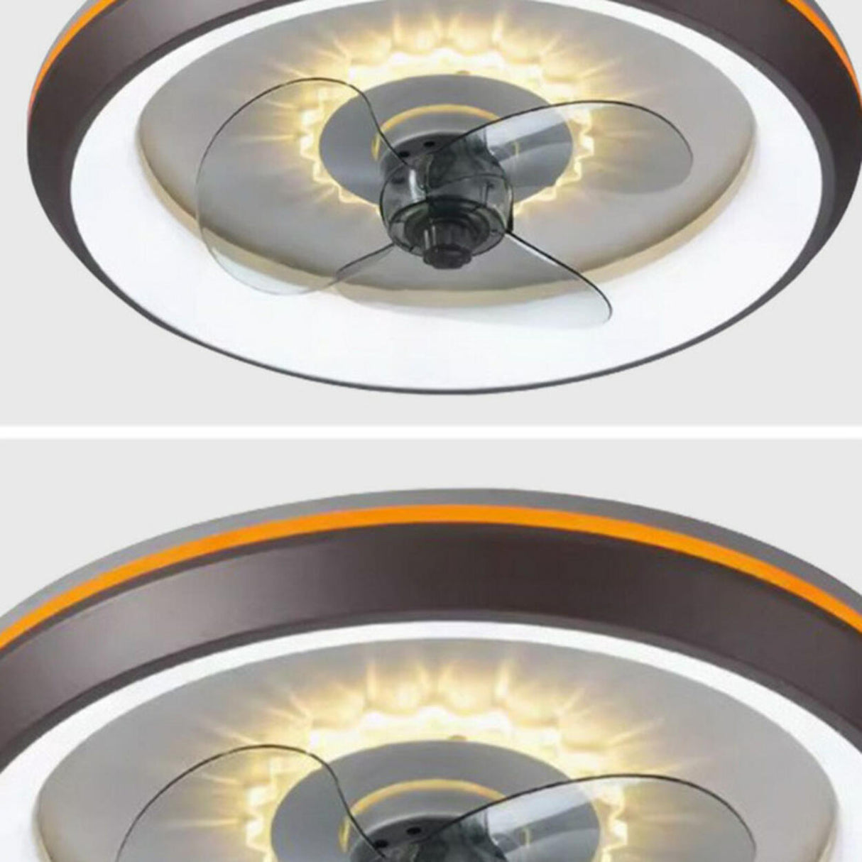 Round Remote Control LED Ceiling Fan with Lighting Image - 12