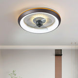 Round Remote Control LED Ceiling Fan with Lighting Image - 2