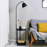 Round Side Table and Dome Gold Adjustable Floor Lamp Image - 2