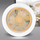 Round Simple White Bladeless Pendant Fan with Light Image - 12