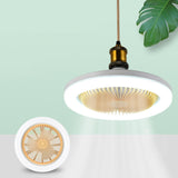 Round Simple White Bladeless Pendant Fan with Light Image - 15