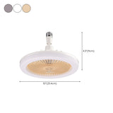 Round Simple White Bladeless Pendant Fan with Light #size