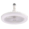 Round Simple White Bladeless Pendant Fan with Light Image - 2