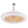 Round Simple White Bladeless Pendant Fan with Light Image - 3